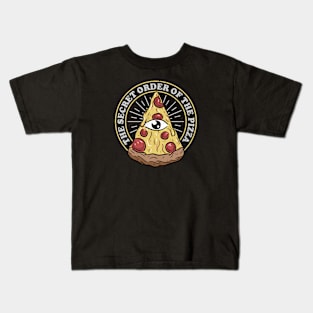 The Secret Order Of The Pizza Funny All Seeing Eye Pizza Kids T-Shirt